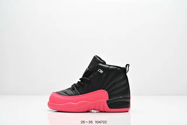 Air Jordan 12 Black Pink Basketball Shoes 2