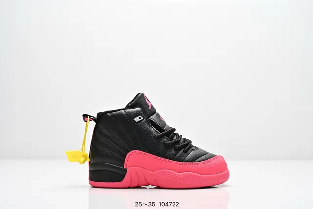 Air Jordan 12 Black Pink Basketball Shoes 23