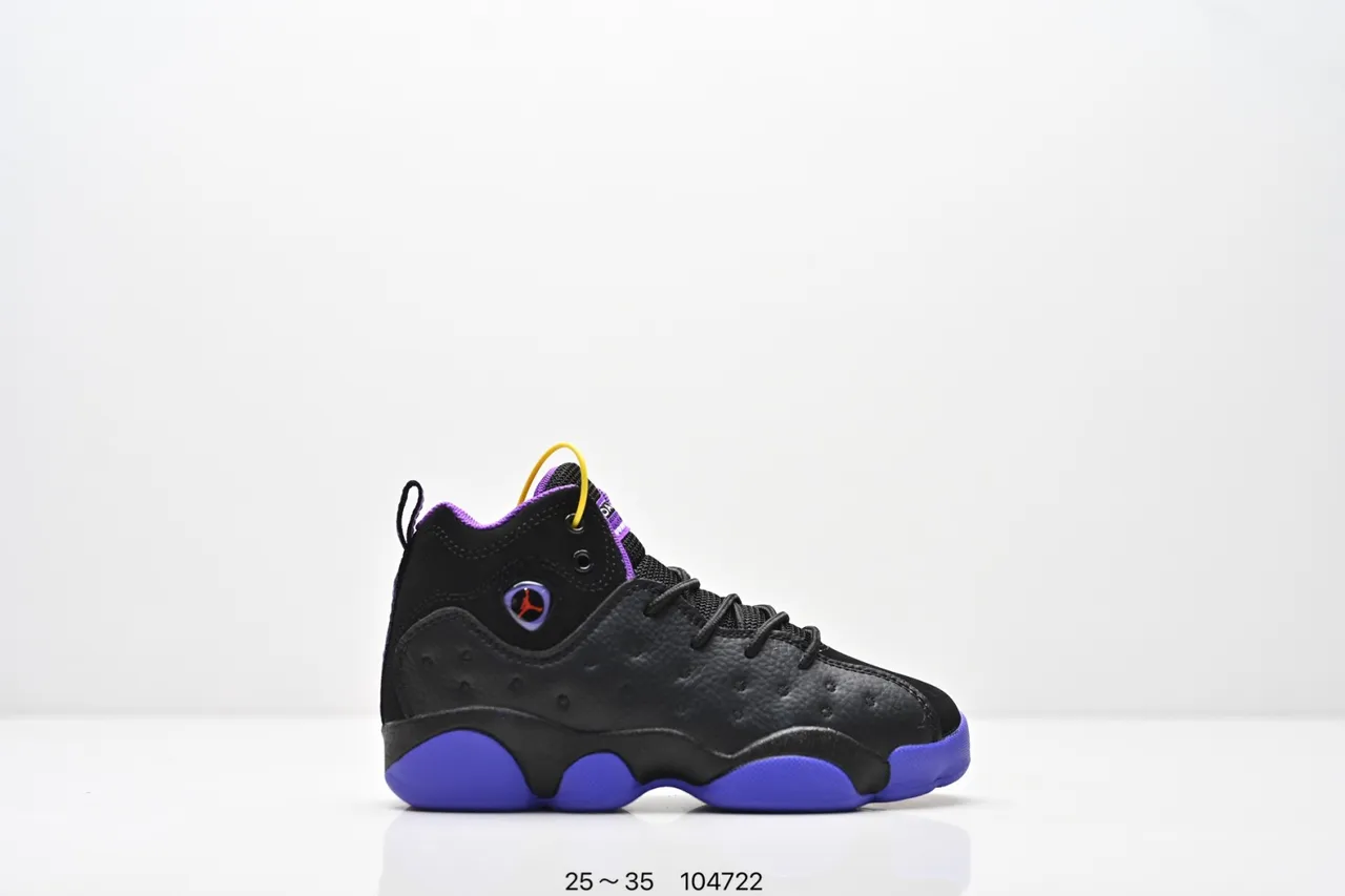 Air Jordan 12 Black Purple Blue Basketball Shoes 2