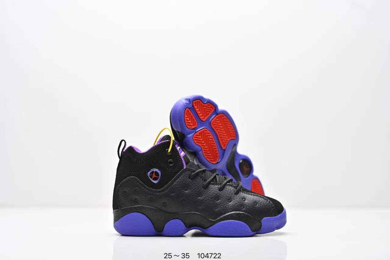 Air Jordan 12 Black Purple Blue Basketball Shoes 3