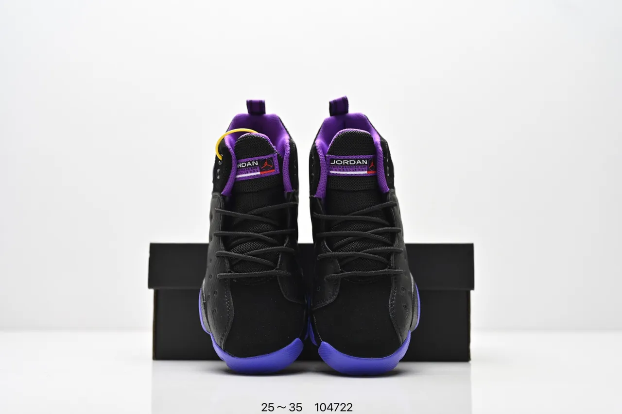 Air Jordan 12 Black Purple Blue Basketball Shoes 5