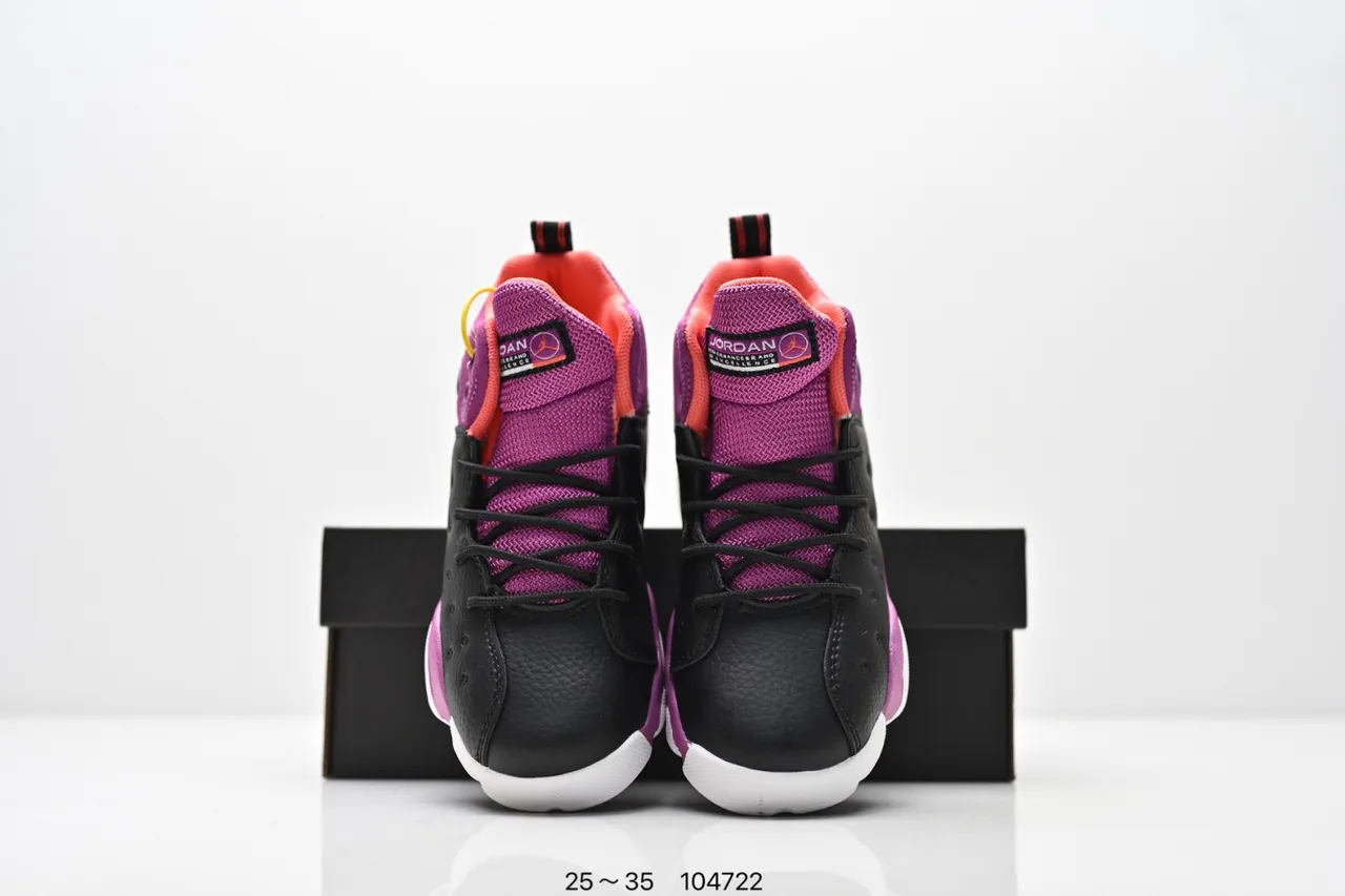 Air Jordan 12 Black Purple Blue Basketball Shoes 23