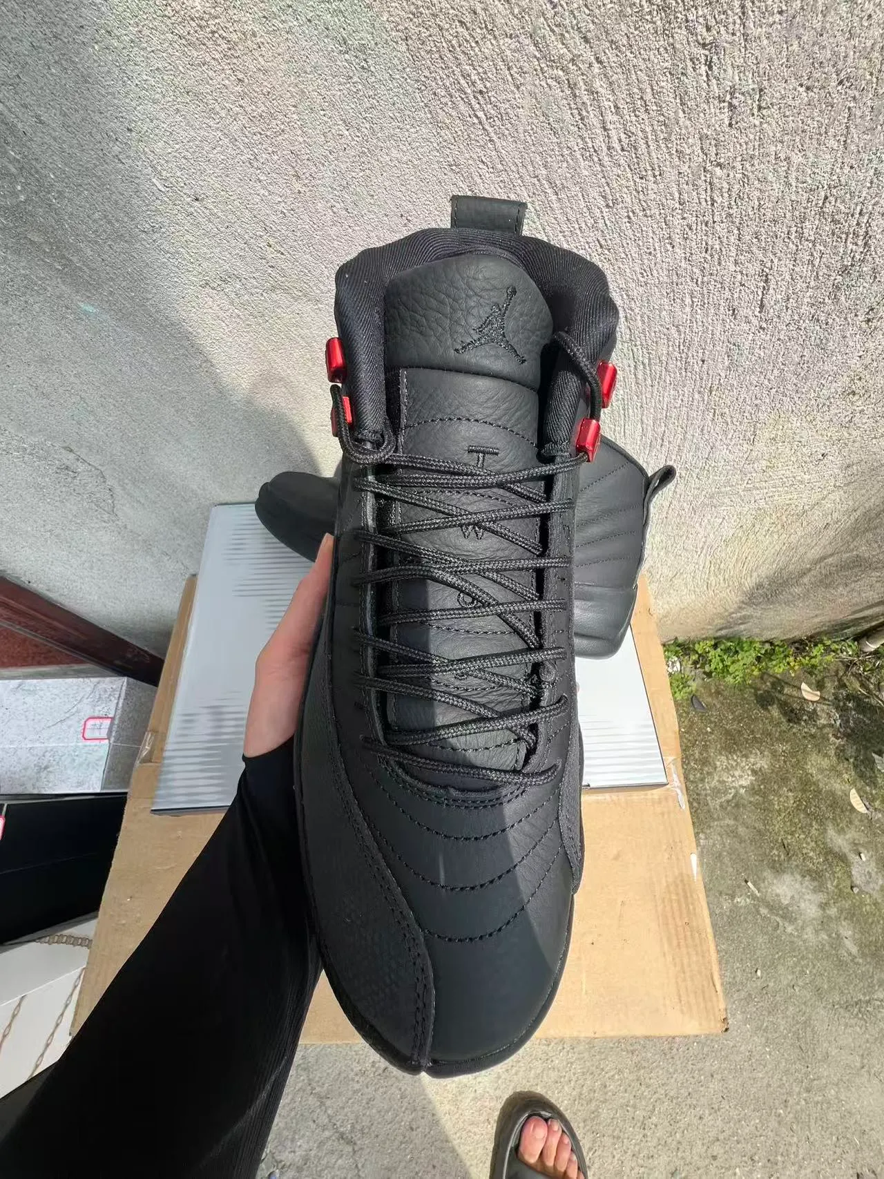 Air Jordan 12 Black Red Jumpman Basketball Shoes 3