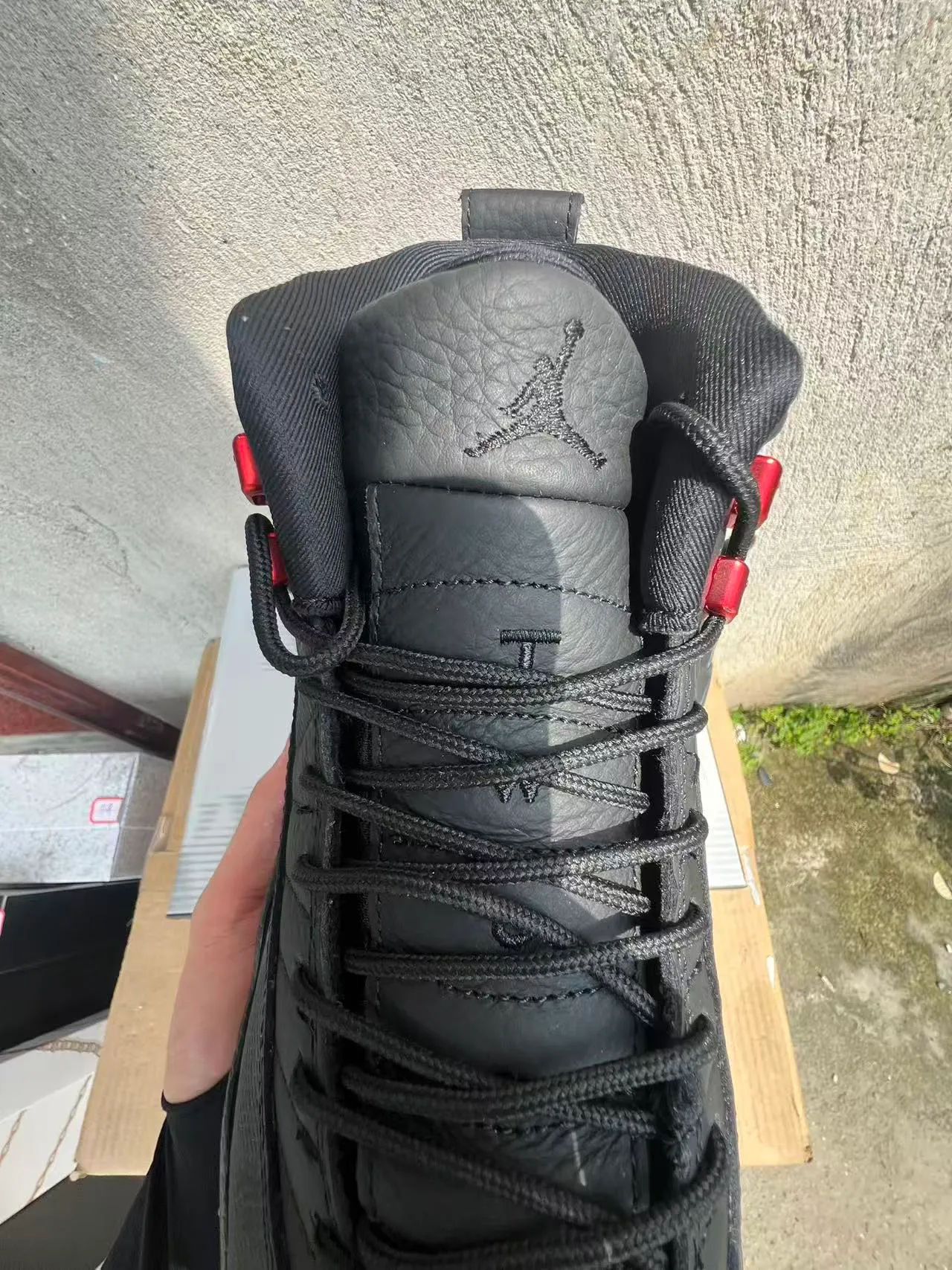 Air Jordan 12 Black Red Jumpman Basketball Shoes 4