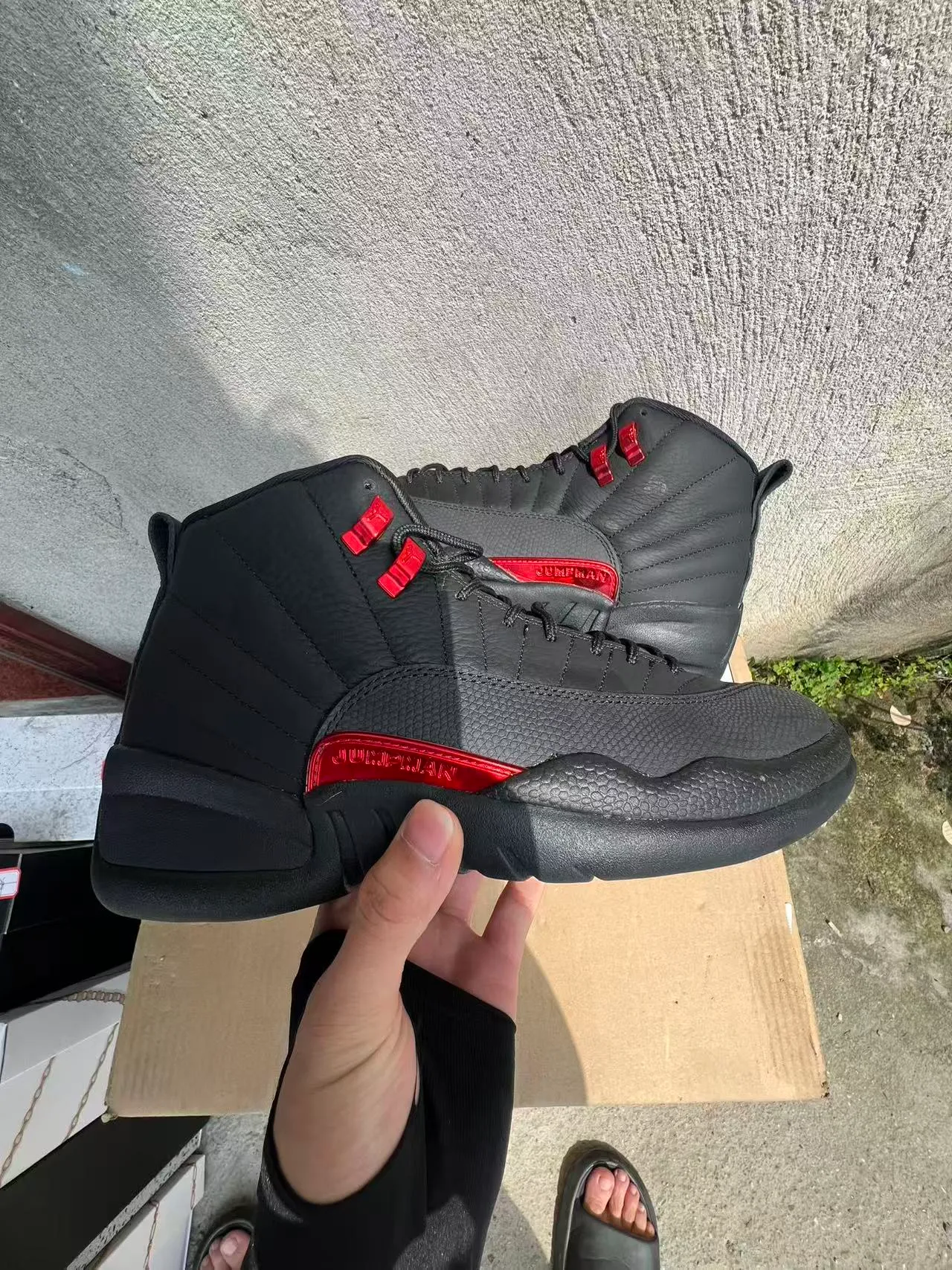 Air Jordan 12 Black Red Jumpman Basketball Shoes 7