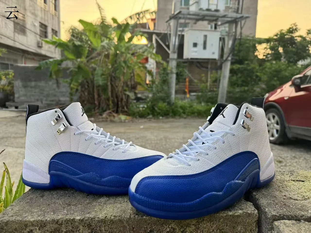 Air Jordan 12 White Royal Blue Basketball Shoes 4