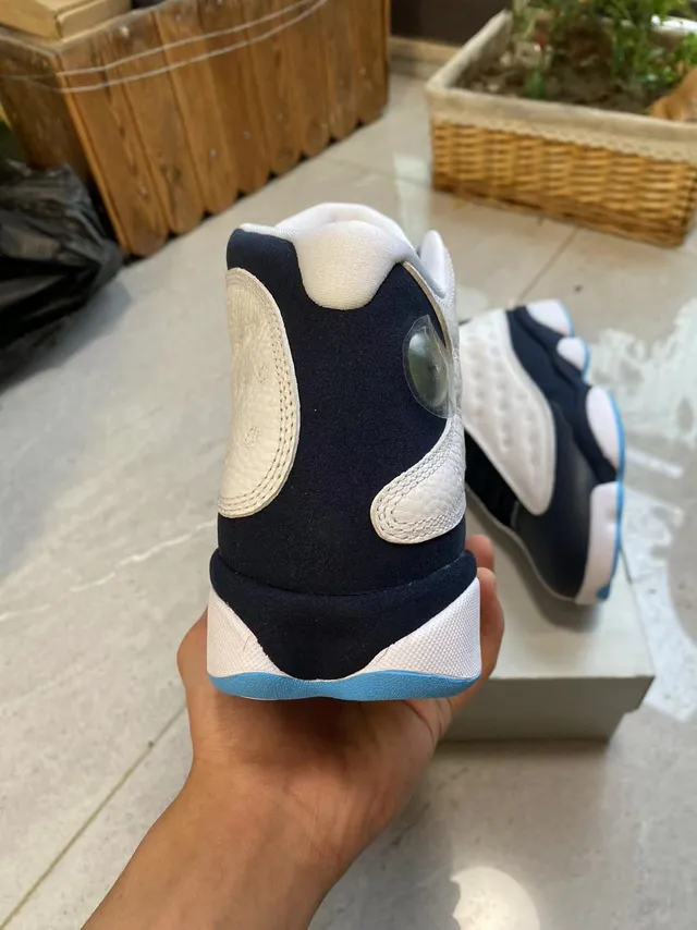 Air Jordan 13 Navy and White Perforated Leather Basketball Shoes 6