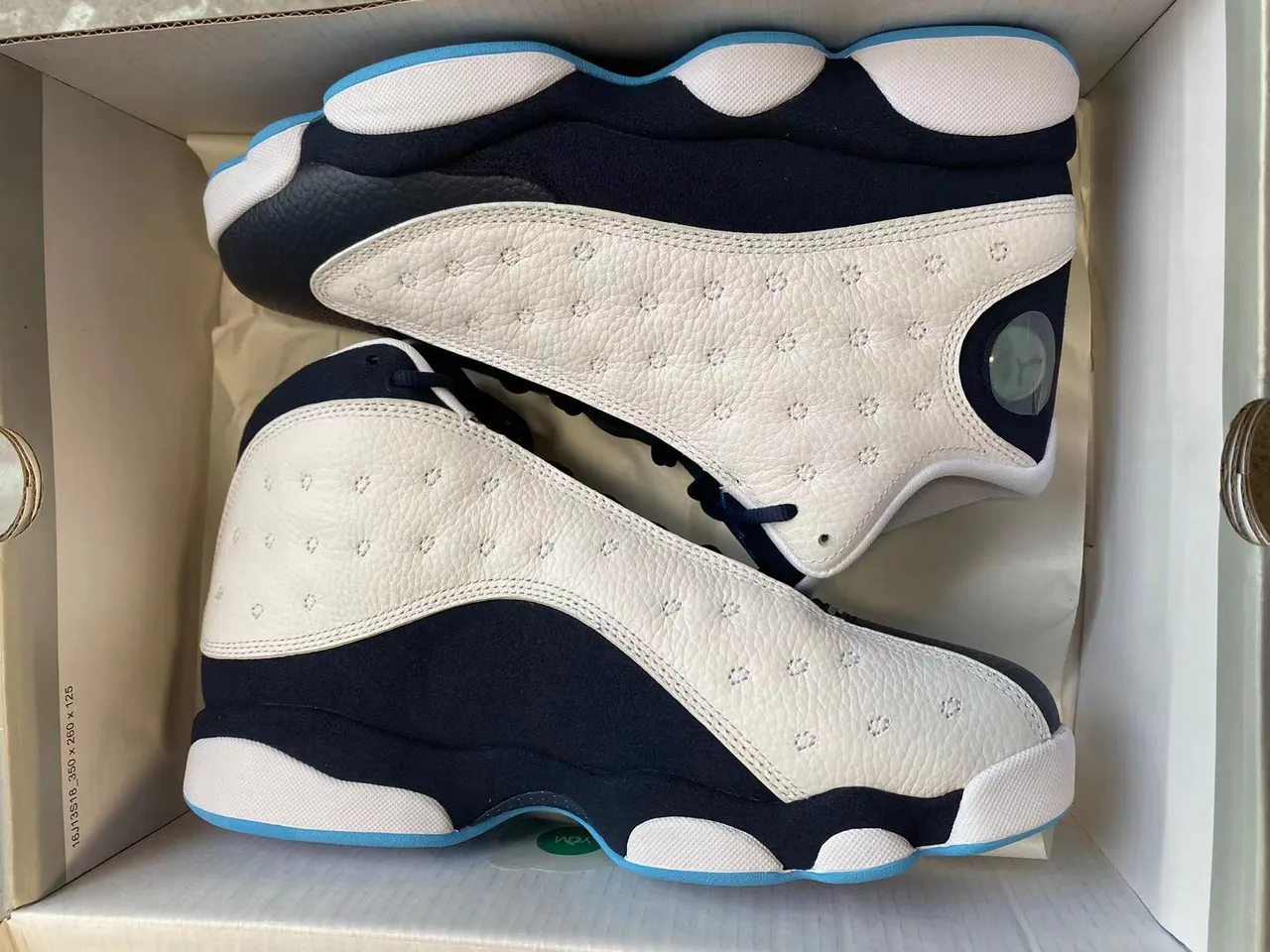 Air Jordan 13 Navy and White Perforated Leather Basketball Shoes 7