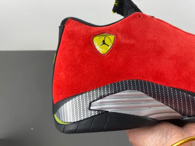 Air Jordan 14 Ferrari Red Suede Basketball Shoes 2