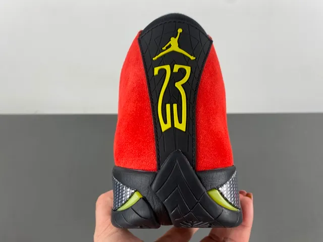 Air Jordan 14 Ferrari Red Suede Basketball Shoes 3