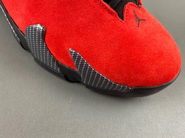 Air Jordan 14 Ferrari Red Suede Basketball Shoes 4