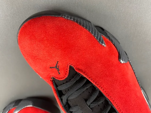 Air Jordan 14 Ferrari Red Suede Basketball Shoes 5