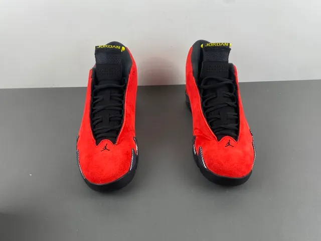 Air Jordan 14 Ferrari Red Suede Basketball Shoes 12