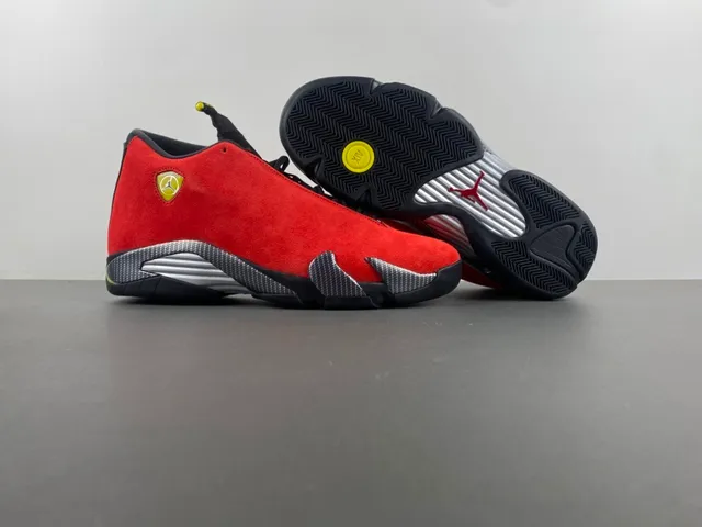 Air Jordan 14 Ferrari Red Suede Basketball Shoes 13