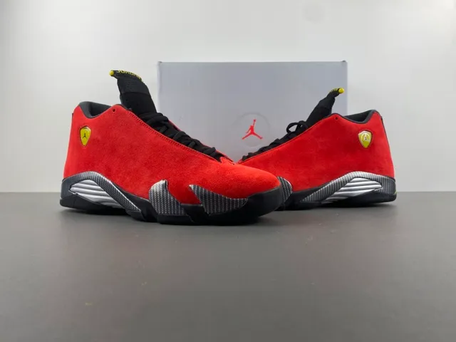 Air Jordan 14 Ferrari Red Suede Basketball Shoes 14