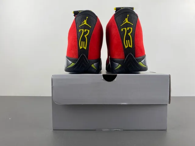 Air Jordan 14 Ferrari Red Suede Basketball Shoes 18