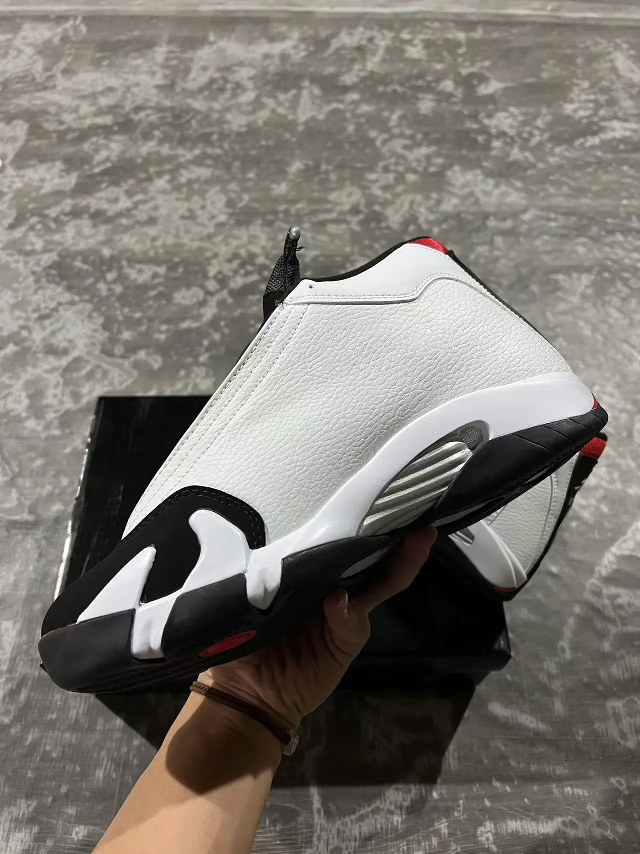 Air Jordan 14 White Black Red Basketball Shoes 5