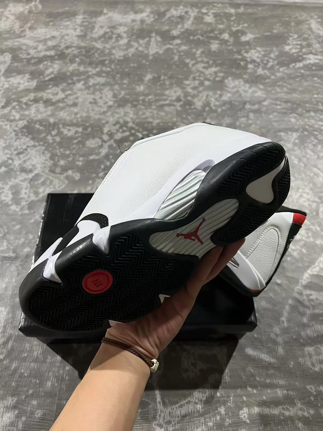 Air Jordan 14 White Black Red Basketball Shoes 6