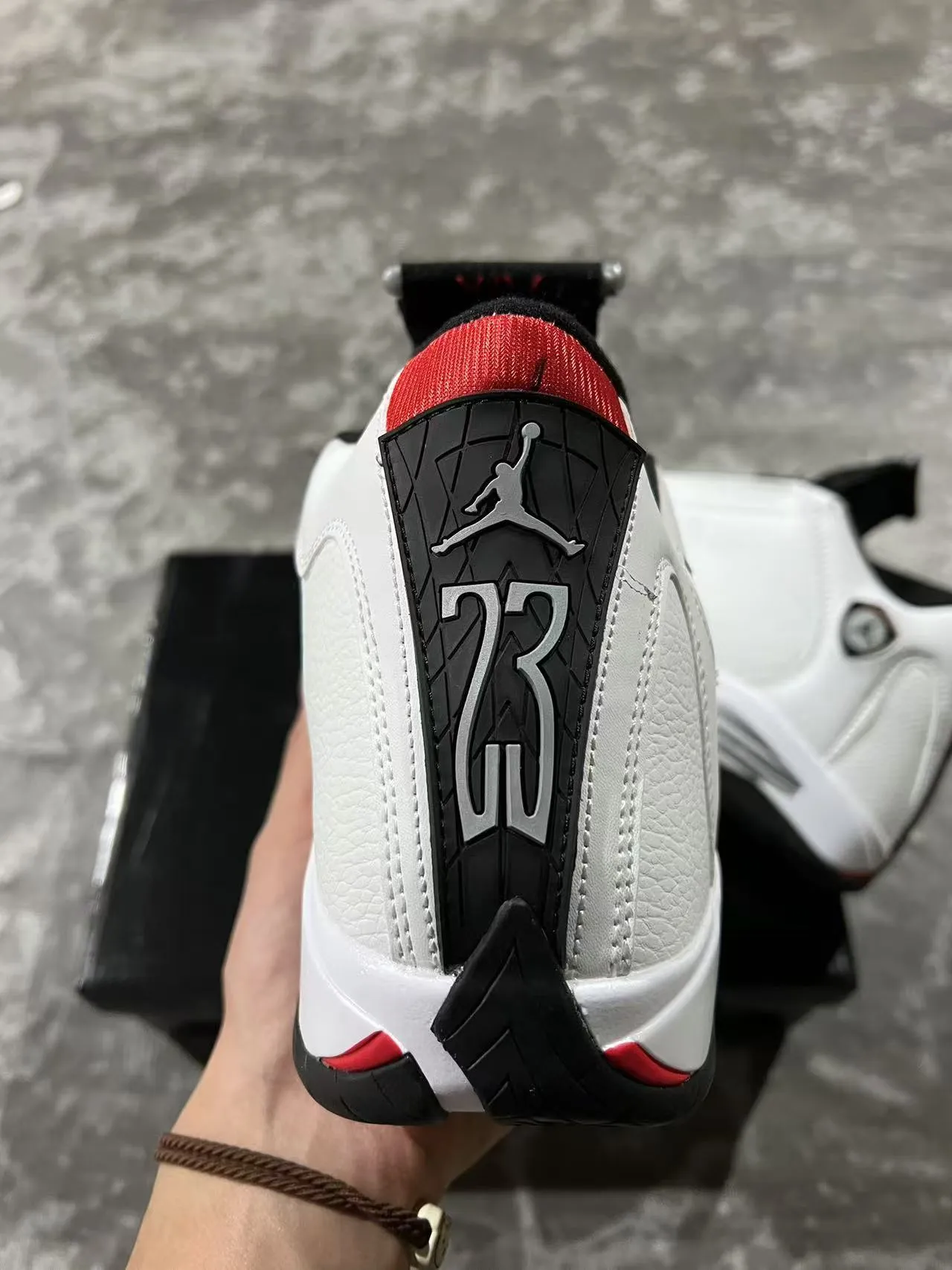 Air Jordan 14 White Black Red Basketball Shoes 8