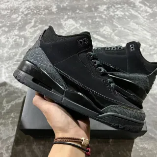 Air Jordan 3 Zapatillas de Baloncesto con Estampado de Elefante Todo Negro