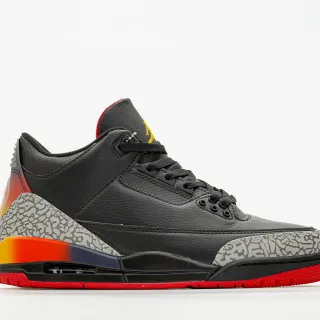 Air Jordan 3 Negro Rojo Naranja Gradiente Impresión de Elefante Zapatillas de Baloncesto