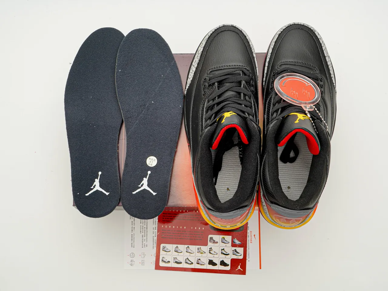 Air Jordan 3 Black Red Orange Gradient Elephant Print Basketball Shoes 2