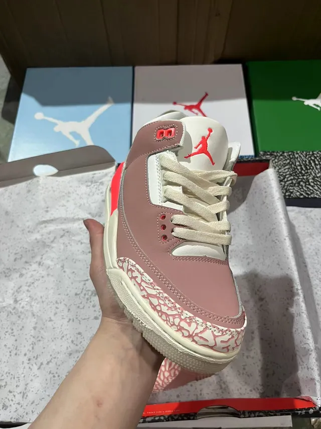 Air Jordan 3 Dusty Rose Elephant Print Basketball Shoes 2