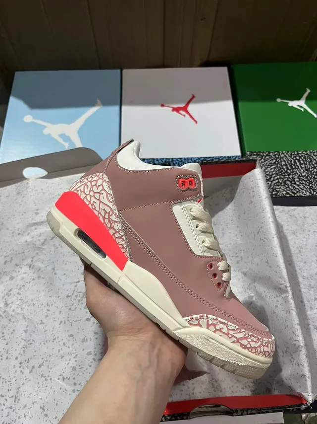 Air Jordan 3 Dusty Rose Elephant Print Basketball Shoes 3