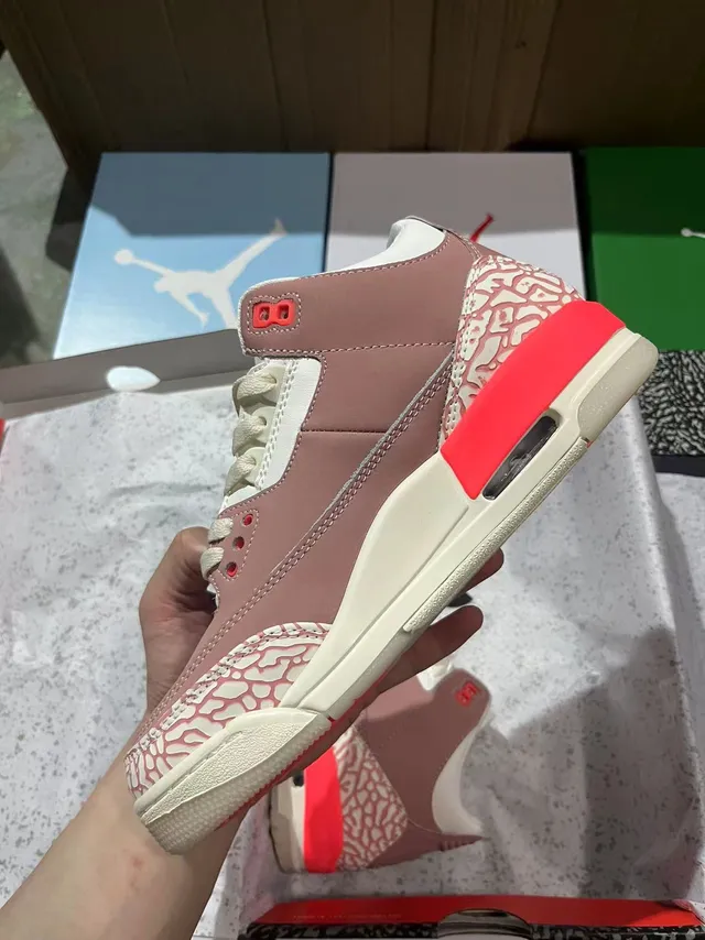 Air Jordan 3 Dusty Rose Elephant Print Basketball Shoes 4