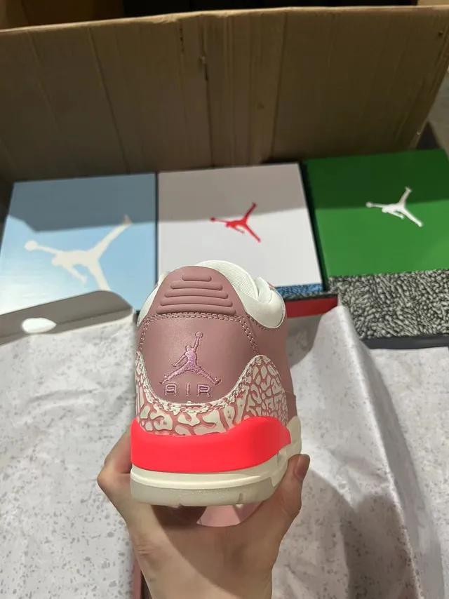 Air Jordan 3 Dusty Rose Elephant Print Basketball Shoes 6