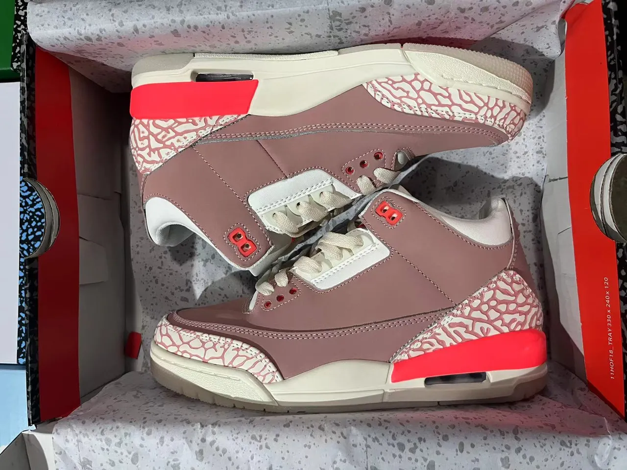 Air Jordan 3 Dusty Rose Elephant Print Basketball Shoes 7