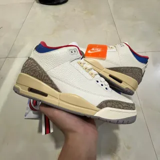 Air Jordan 3 White Elephant Print Basketball Shoes