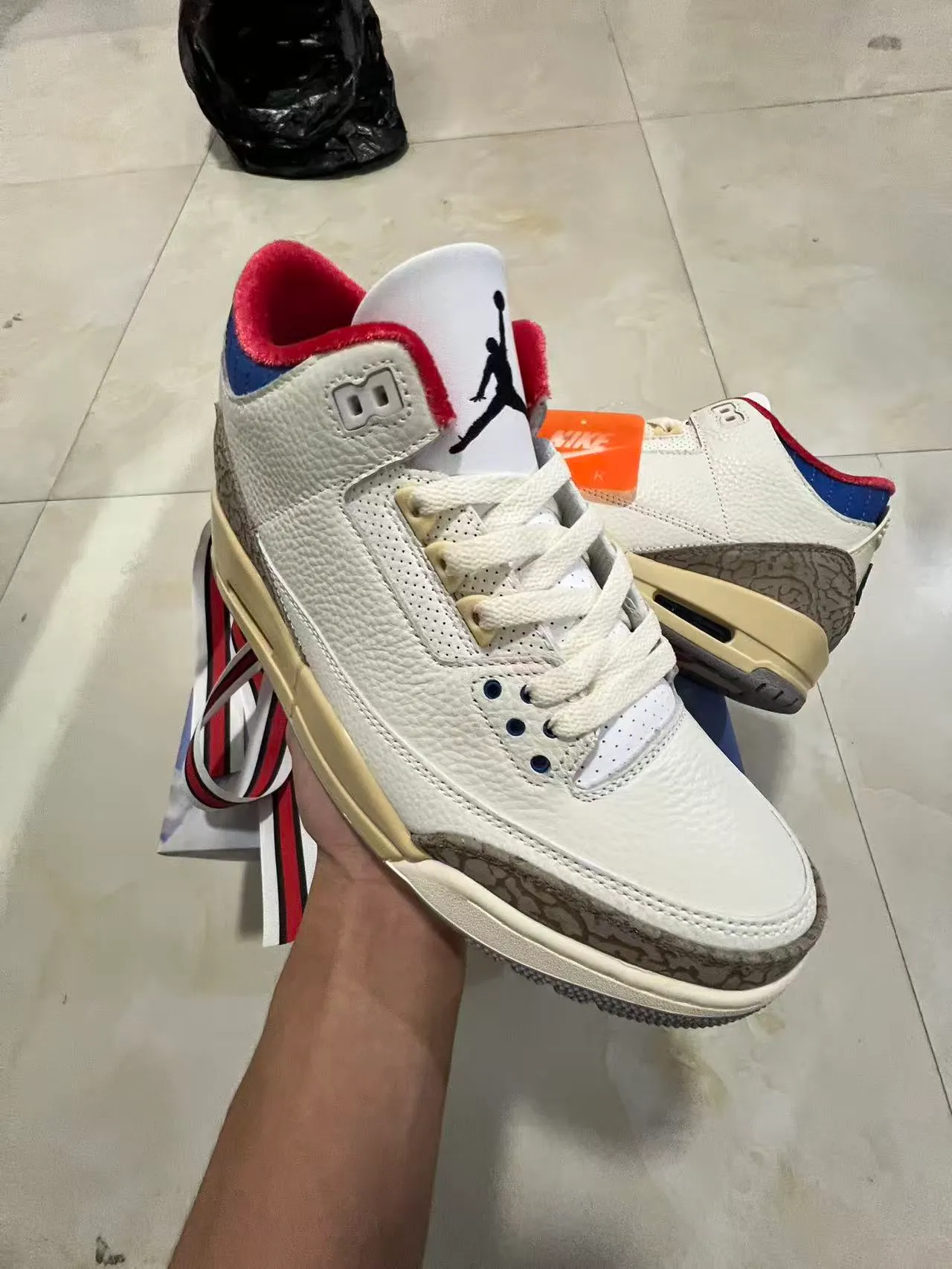 Air Jordan 3 White Elephant Print Basketball Shoes 2