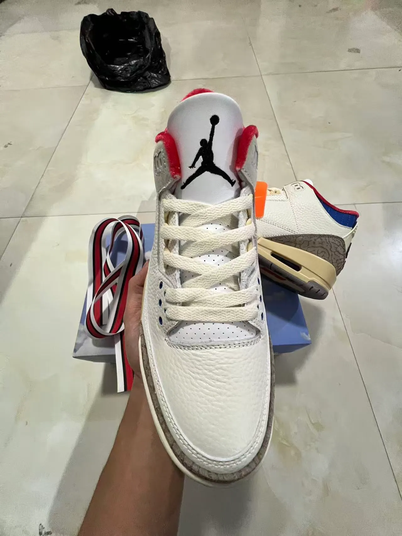 Air Jordan 3 White Elephant Print Basketball Shoes 3