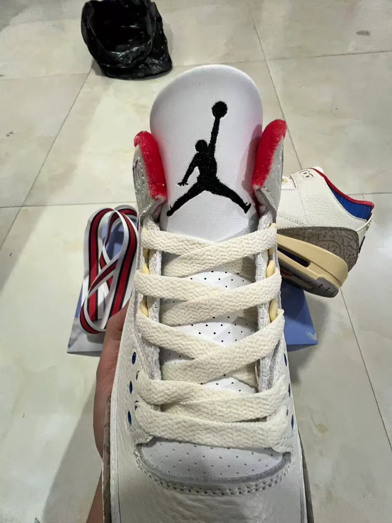Air Jordan 3 White Elephant Print Basketball Shoes 4