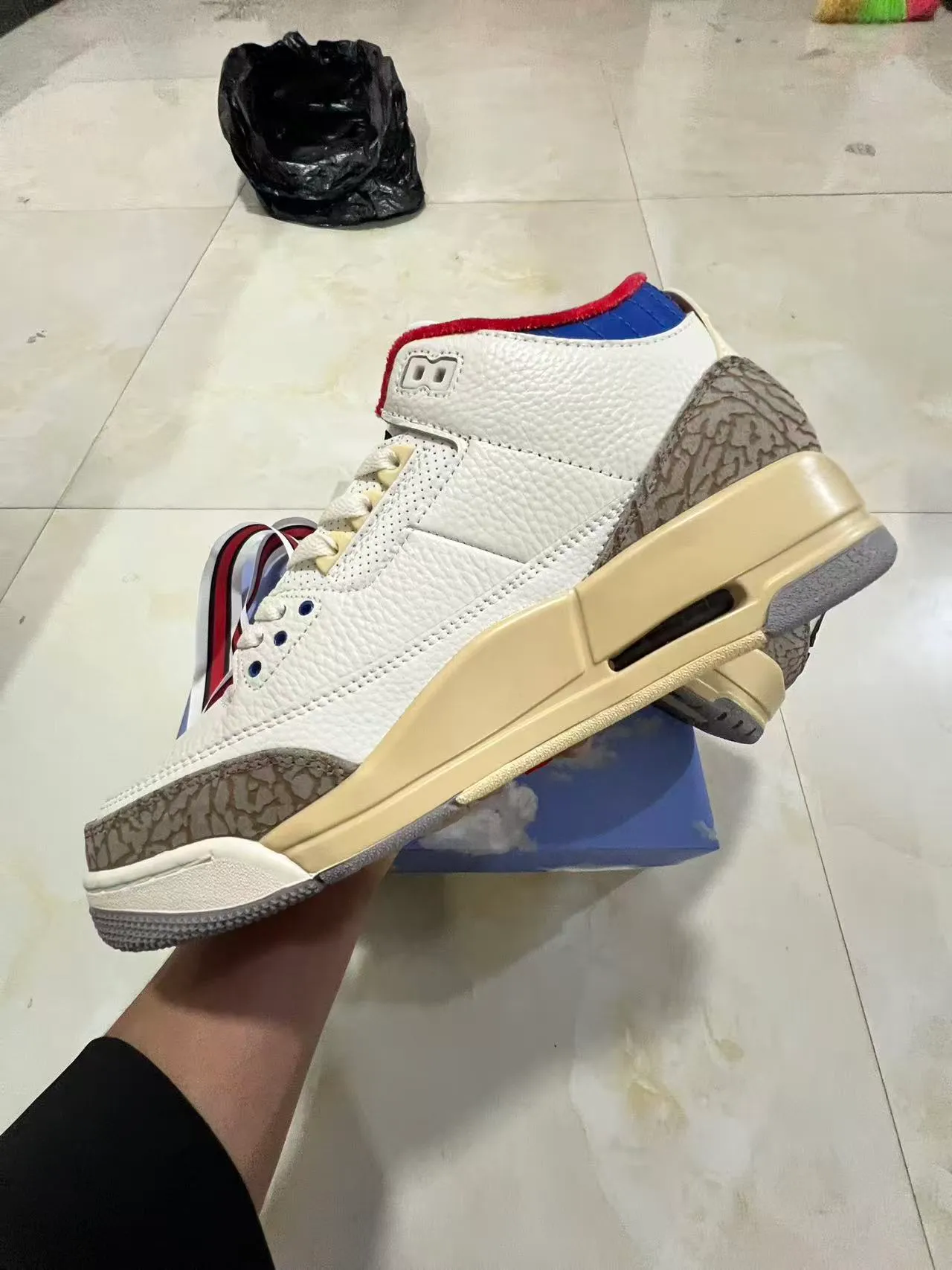 Air Jordan 3 White Elephant Print Basketball Shoes 5