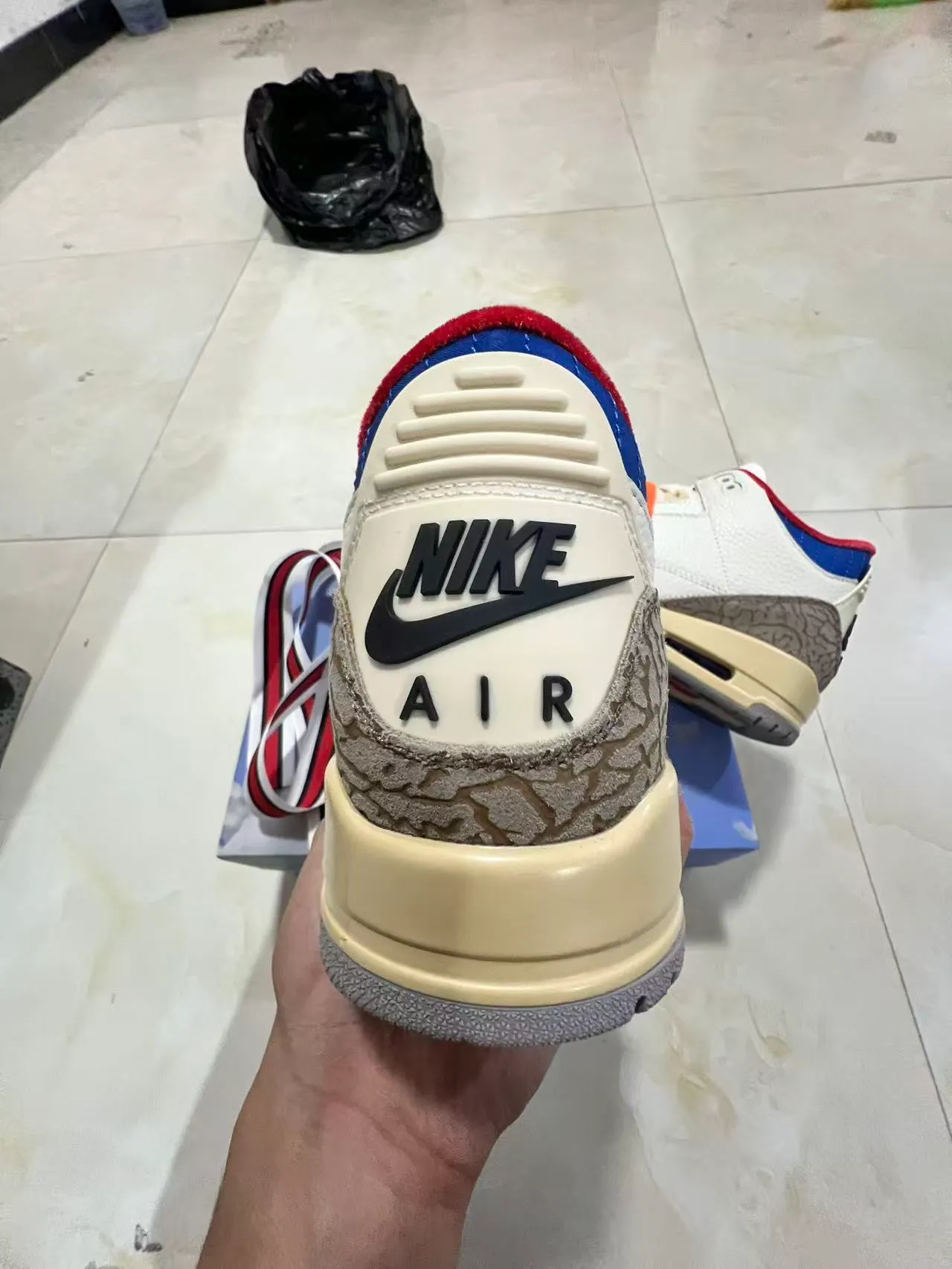 Air Jordan 3 White Elephant Print Basketball Shoes 8