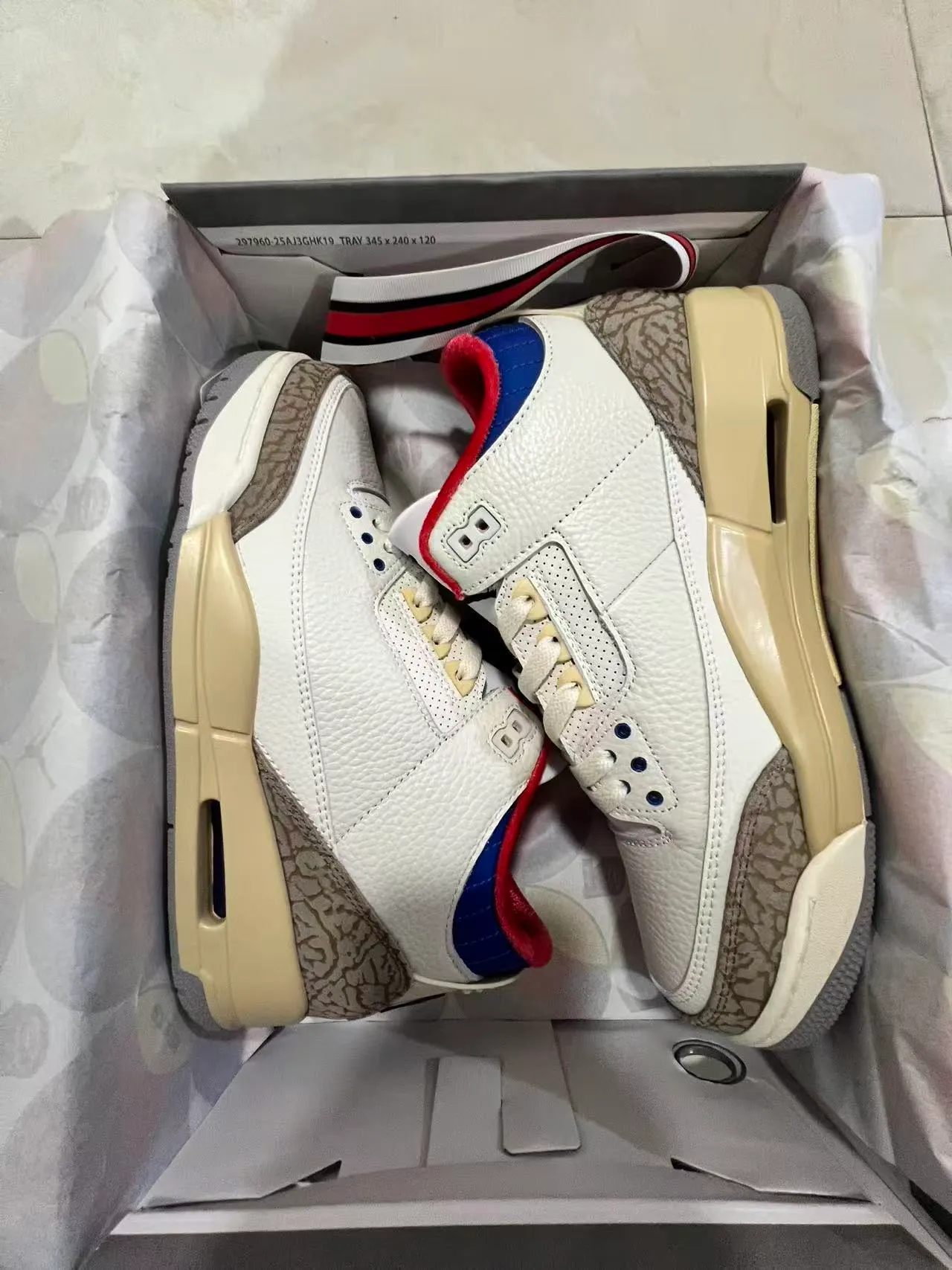 Air Jordan 3 White Elephant Print Basketball Shoes 9