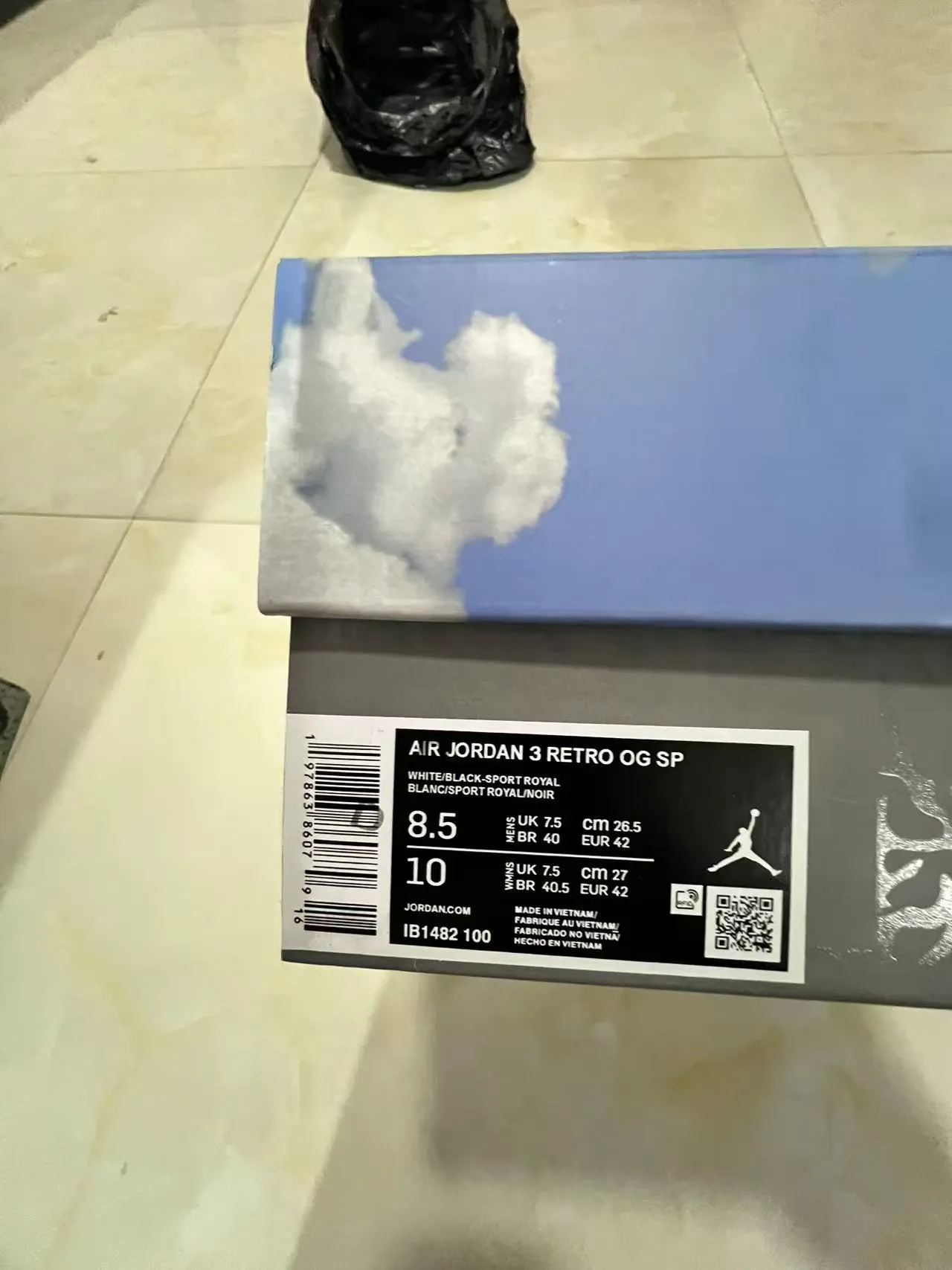 Air Jordan 3 White Elephant Print Basketball Shoes 10