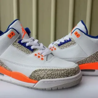 Air Jordan 3 White Orange Blue Elephant Print Basketball Shoes
