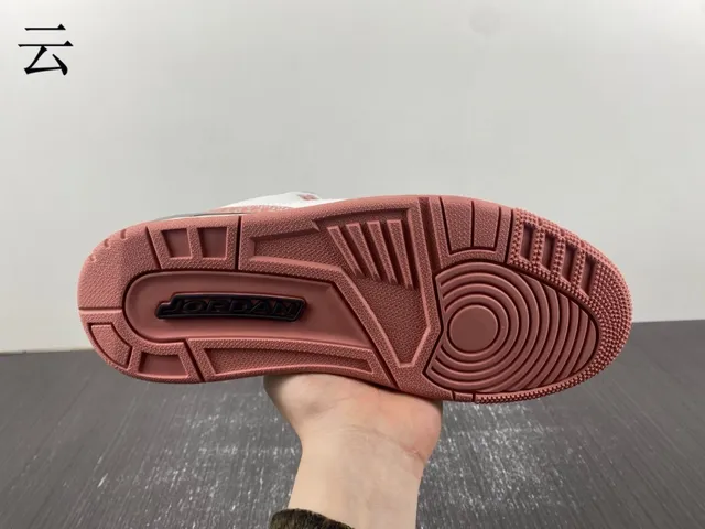 Tênis de basquete Air Jordan 3 branco pêssego com estampa de elefante 11