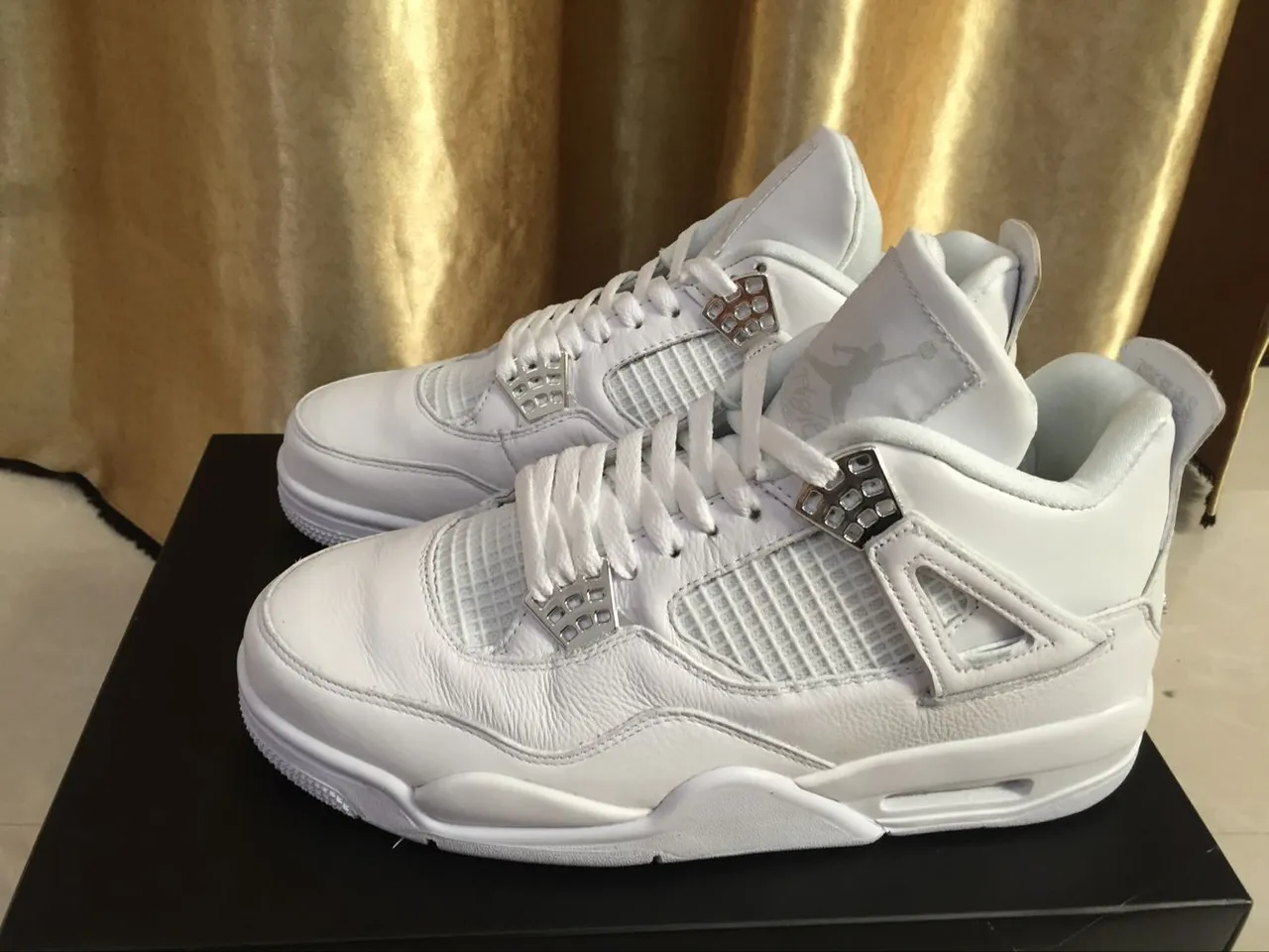 Air Jordan 4 All White Basketball Shoes 6
