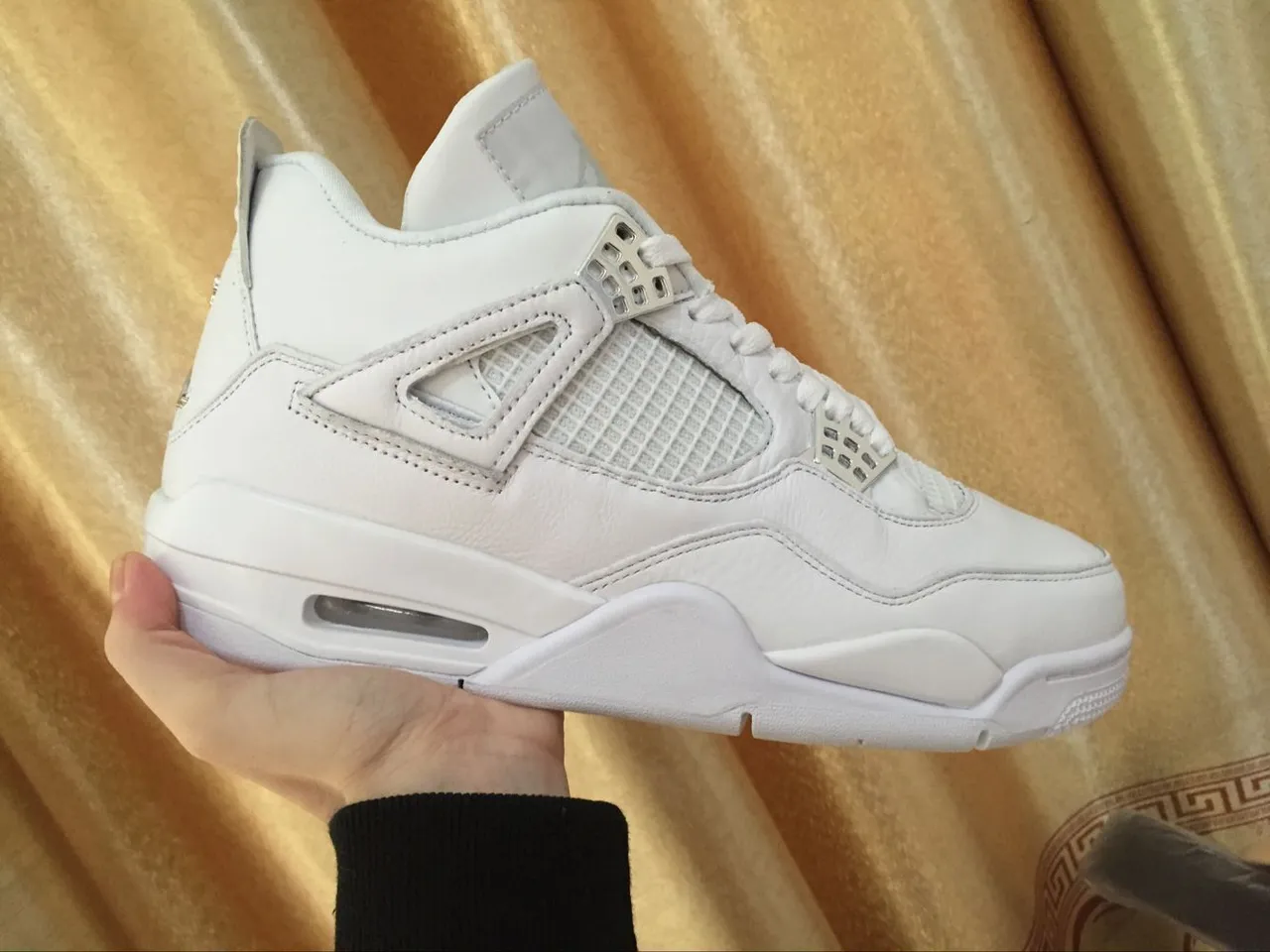 Air Jordan 4 All White Basketball Shoes 10