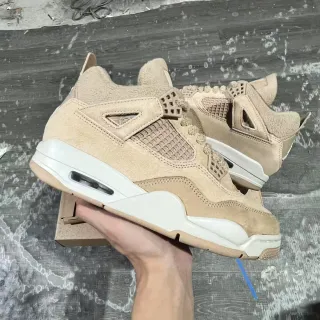 Air Jordan 4 Beige Suede Tênis de Basquete High Top