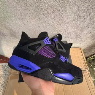 Air Jordan 4 Black Purple Basketball Shoes