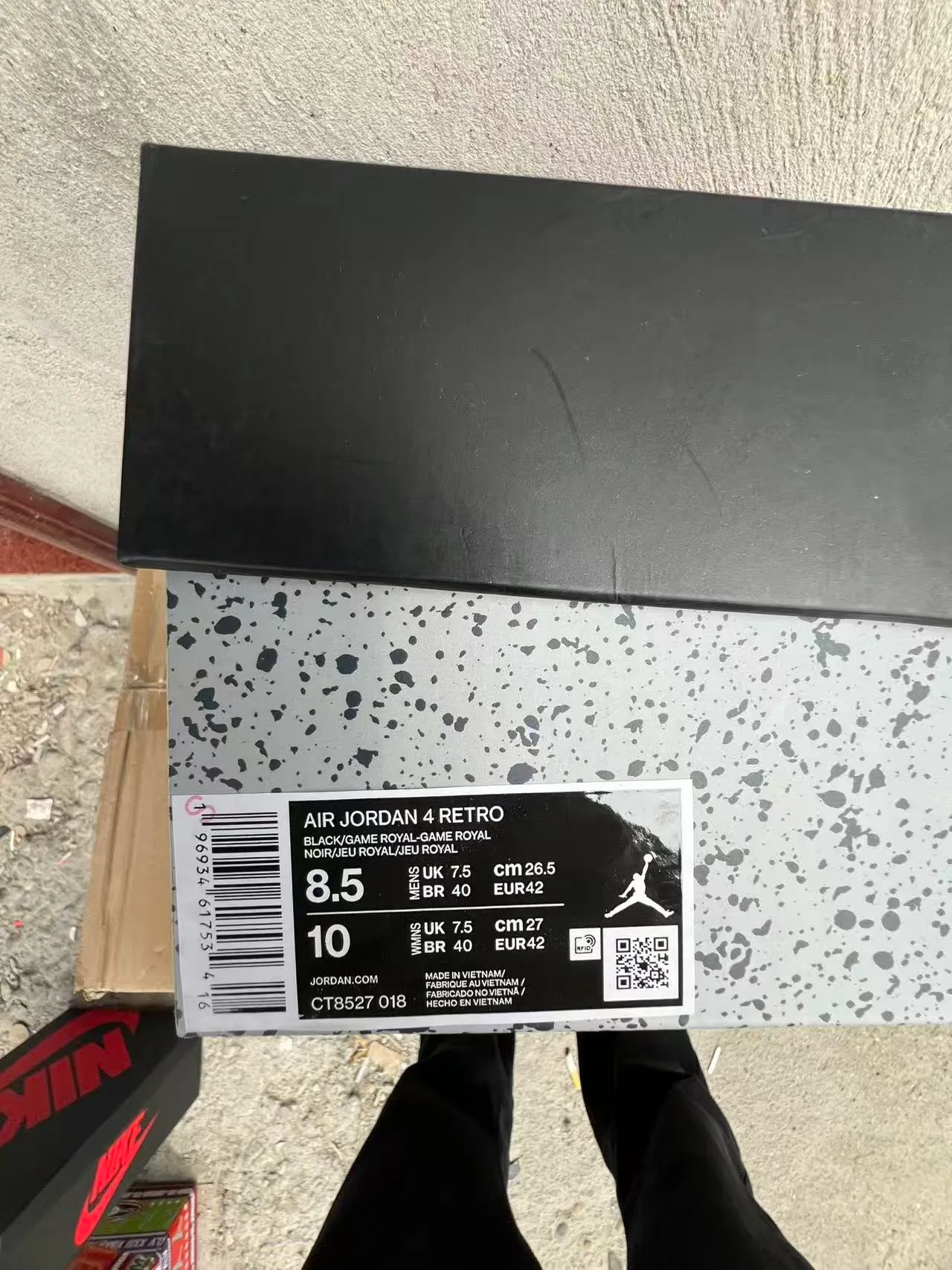 Tênis de basquete Air Jordan 4 preto e roxo 10
