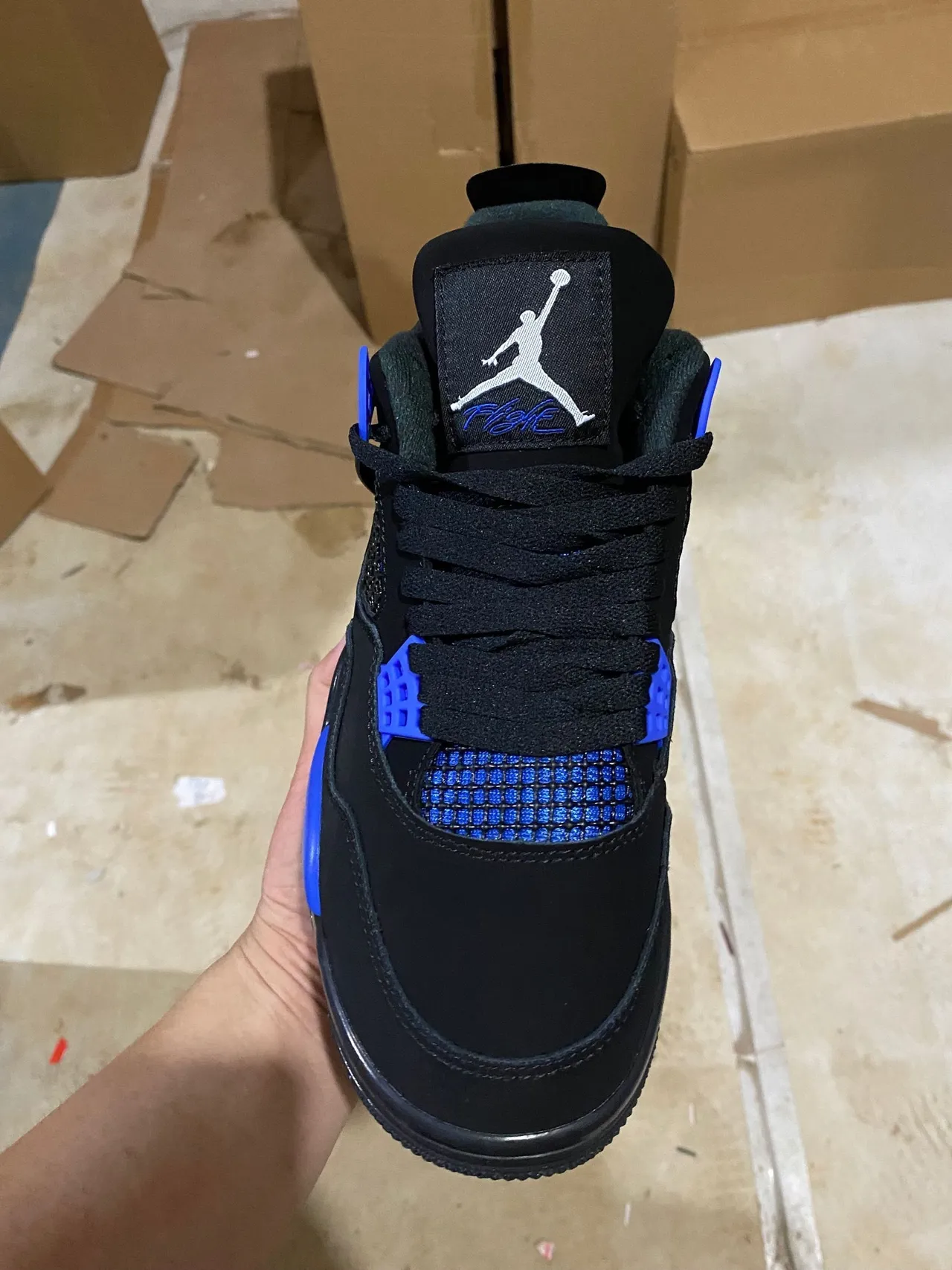 Air Jordan 4 Black Royal Blue Basketball Shoes 2