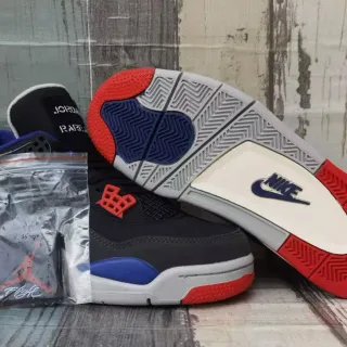 Air Jordan 4 Black Royal Blue Fire Red Basketball Shoes