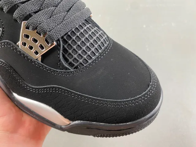 Air Jordan 4 Black Silver Basketball Shoes 2