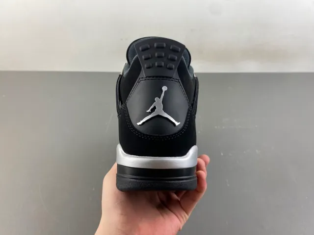 Air Jordan 4 Black Silver Basketball Shoes 4